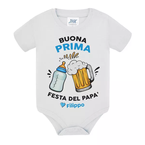 Body neonato Buona Prima Festa del Papà, personalizzato con nome del bimbo!