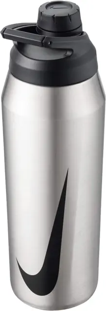 Nike SS HY2004 Hypercharge Chug Bottle, Brushed Stainless Steel, Black, 24 Oz, 2