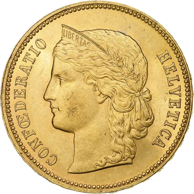[#869757] Svizzera, 20 Francs, Helvetia, 1889, Bern, Oro, SPL, KM:31.3