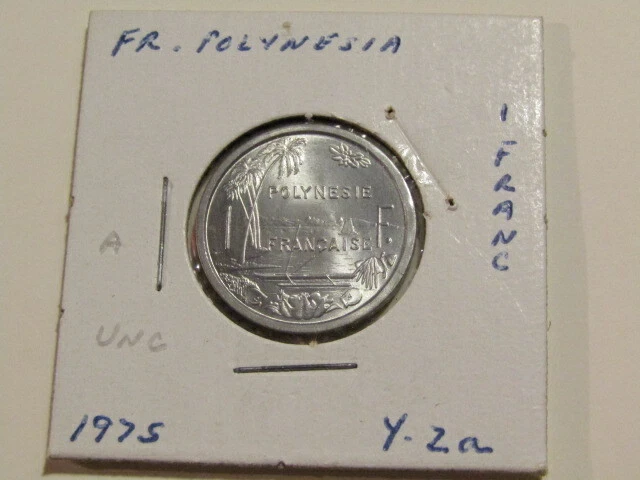 French Polynesia 1975 1 Franc unc Coin