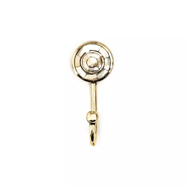 Small Gold and Pearl Target Wall Hook - GoldWhite - brass, Coat Hook, mother ...