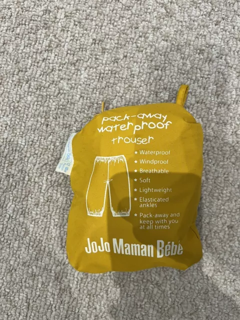 JoJo Maman Bebe Pack-Away Waterproof Trousers - New. Yellow. 12-18 Months