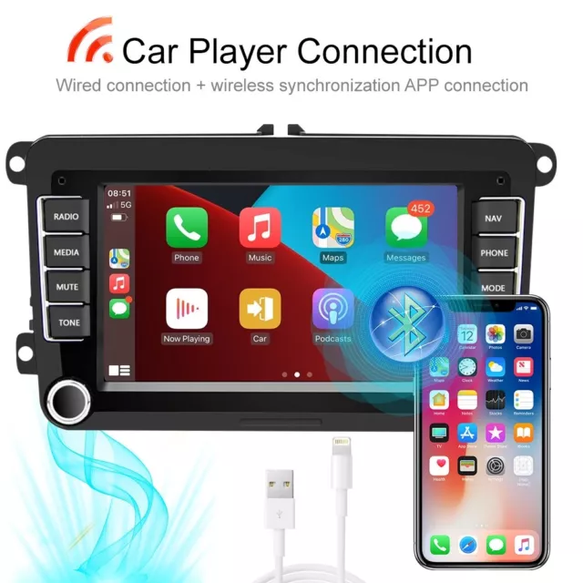 Android 13 Autoradio DAB Carplay GPS Navi für VW Touran Passat Golf 5 6 Polo EOS 2