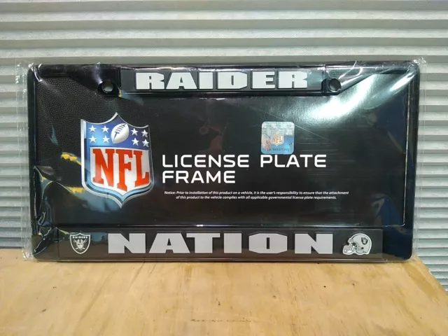 Las Vegas Raiders NFL License Plate  Frame New in Package Raider Nation Oakland