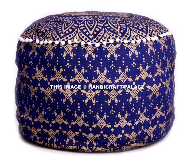 Pouf Ottomane 22 " Ethnique Mandala Indien Pied Tabouret Rond Sol Oreiller