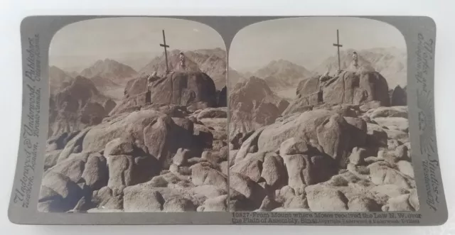 Underwood Stereoview Stereoscope View Card, Moses Received the Law, Sinai,1913