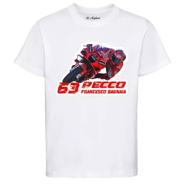 Maglietta Pecco BAGNAIA campione del mondo moto t-shirt uomo donna bambino GP v3