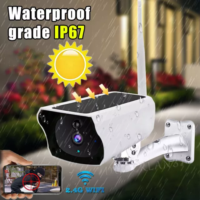 Solar WiFi Security Camera CCTV HD Outdoor Home 1080P Powered Energy Wireless