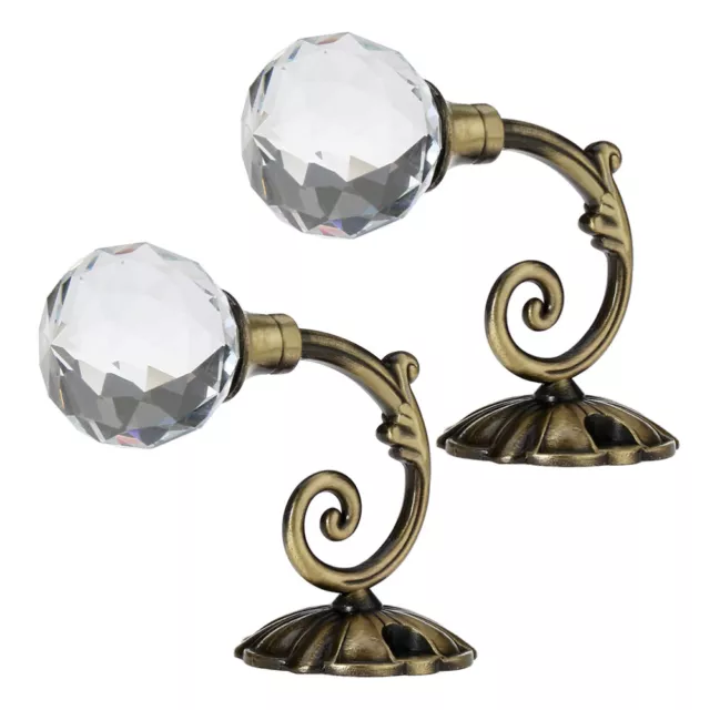 2PCS vintage hooks vintage drapery hooks crystal curtain rod bracket cry