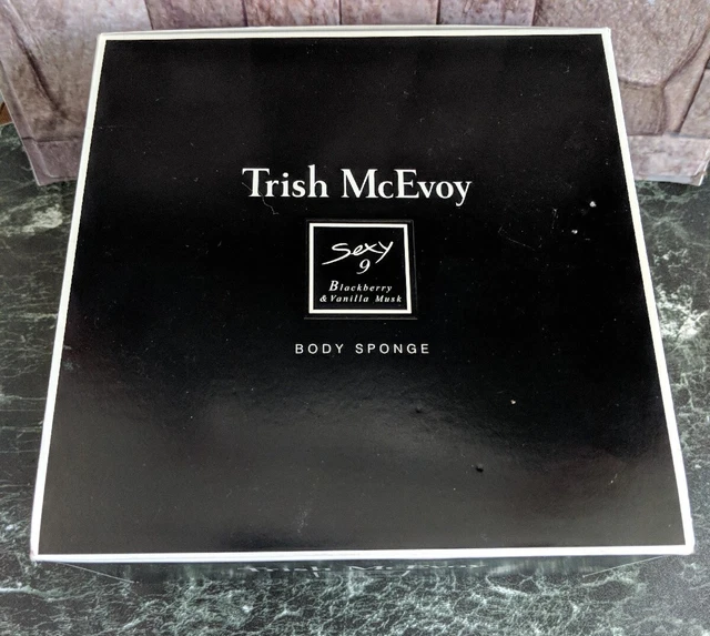 Trish Mcevoy Sexy 9 Body Sponge Blackberry Vanilla Musk 1 Single W/ Ceramic Dish