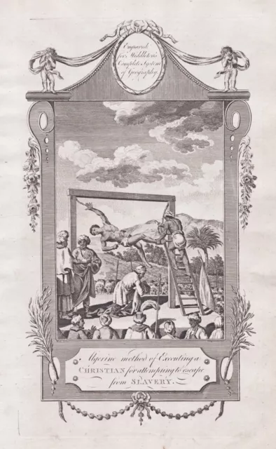 Slavery Execution Of A Slave Sklaverei Slave Copperplate Engraving 1779