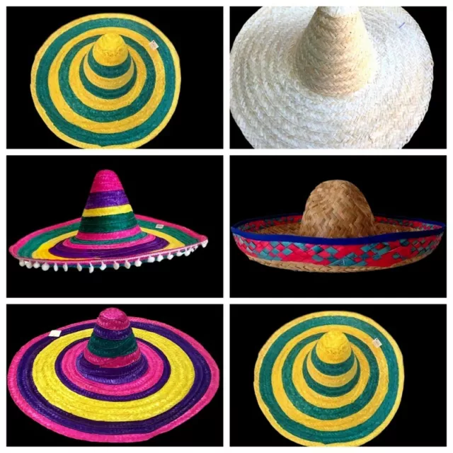 NEW Mexican Hat Spanish Straw Hat Sombrero Hat Fiesta Fancy Dress Costume