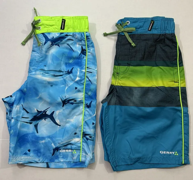 GERRY YOUTH BOYS S M L 2 pack Swim Short Ultraviolet Protection UPF 50 ...