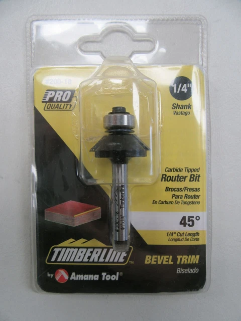 Amana Tool Timberline Bevel Trim Carbide Tip Router Bit 1/4" Shank 200-18