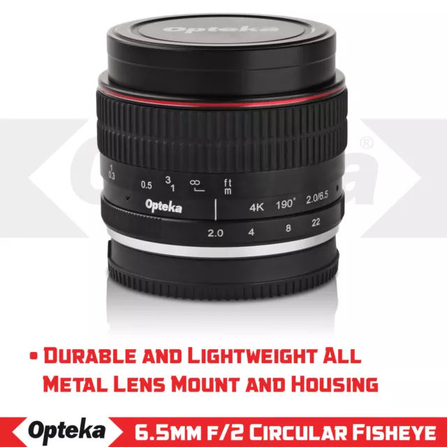 Opteka 6.5mm Fisheye Lens for Sony E a6600 a6500 a6400 a6300 a6000 a5100 a5000 2