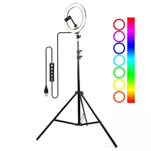 12” Soft Ring Light,26 Cm ,Per Foto,Video, Con Trepiede E Telecomando, Rgb