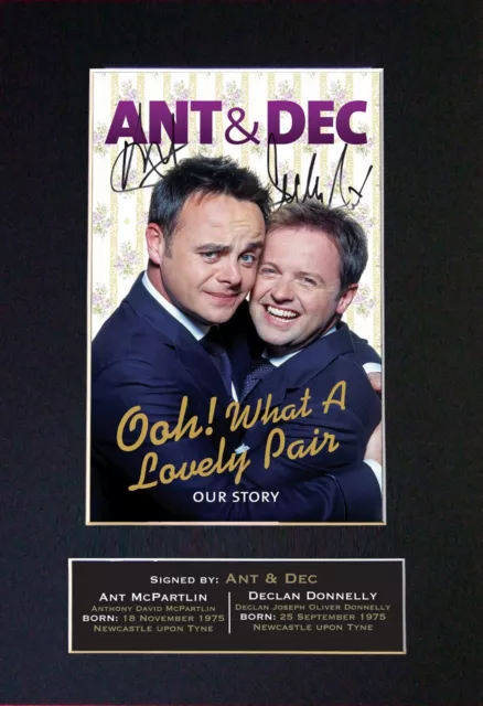 #16 ANT AND DEC Reproduction Signature/Autograph Mounted Signed Photograph A4