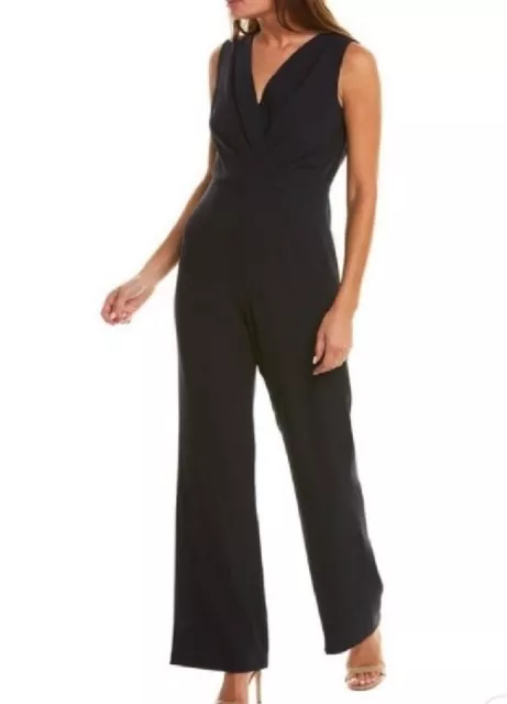 Elie Tahari Adaline Women's Blue Crepe Jumpsuit Stargazer $448! Size 8 NWT 3