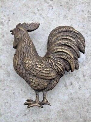 COQ , heurtoir , frappe porte en bronze ,sonnette, un coq  ,nouveau ...