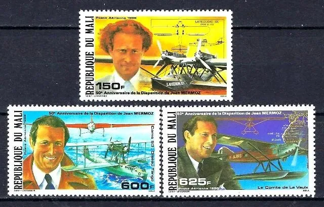 Mali 1986 Aerei (43) Yvert N° Posta Aerea 520 A 522 Nuovo Lusso MNH