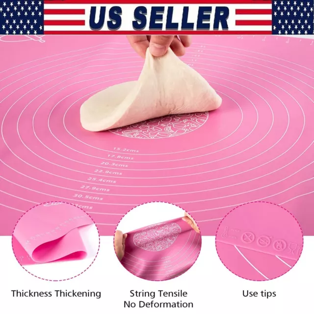 High Quality Silicone Roll Cut Mat Rolling Cutting Pad Fondant Cake 15.7*19.7''