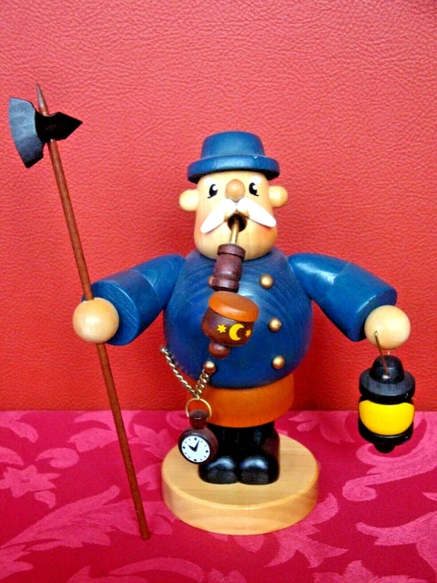 echt Erzgebirge Franz Karl, Räuchermann Pfeifenraucher Nachtwächter 20 cm / OVP