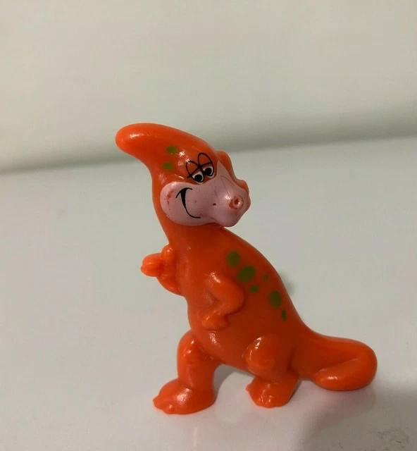 1992 FLINTSTONES ORANGE Dinosaur Cocoa Pebbles Cereal Premium PVC Toy