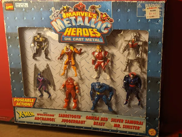 Marvel Metallic Heroes Die Cast Metal X-Men 8 Figures Toy Biz 1998 No 48481 NRFB
