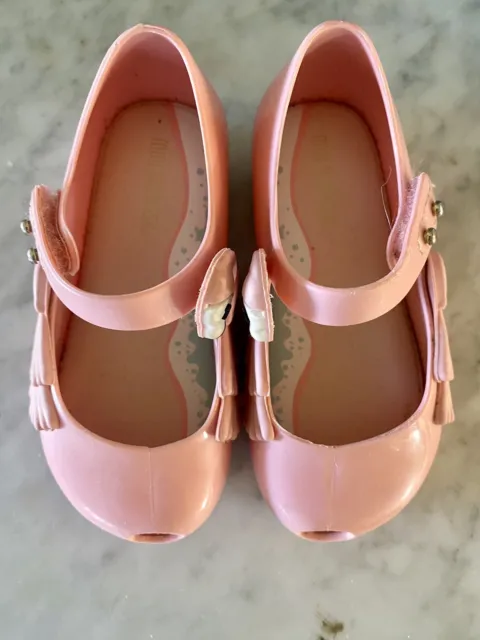 Mini Melissa Toddler Little Girls Pink Flamingo Shoes Jellies US Size 7 GUC