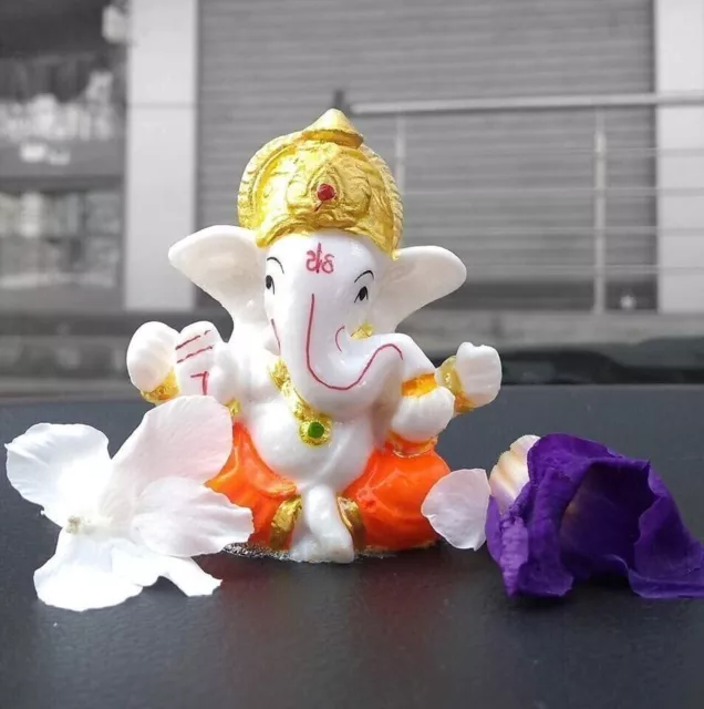 Ganesh Idol for Car Dashboard - Hindu Ganesha Statue Elephant God- Ganpati Lord