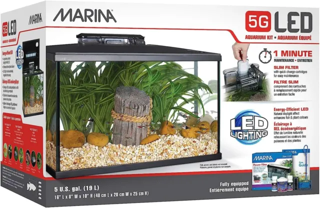 Marina 5 Gallon (19 L) LED Aquarium Kit-Free Shipping