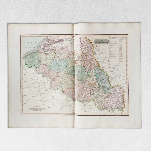 Antique 19Th Century World Atlas Map John Thomson 1814 The Netherlands Belgium