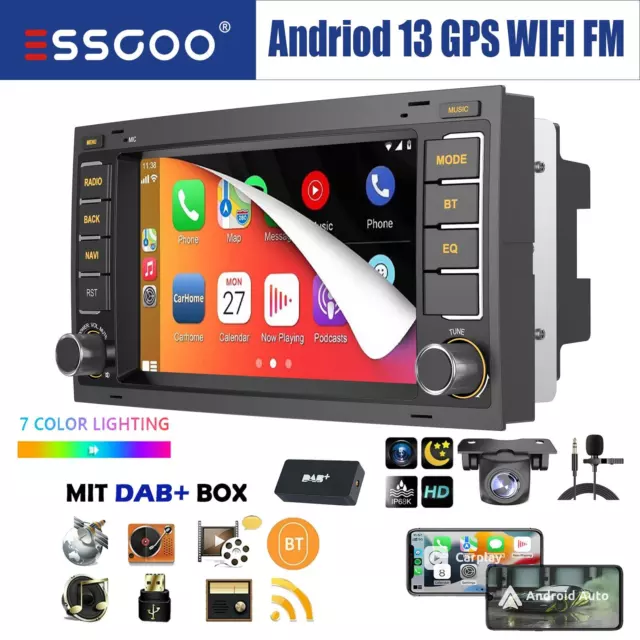 Android 13 DAB+ Carplay Autoradio Für VW Multivan T5 Touareg Transporter GPS KAM