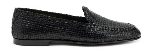 Frau Chaussures pour Femmes Mocassins en Cuir Tressé Couleur Noir