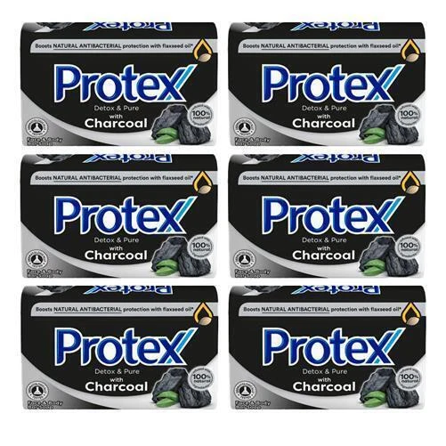 Protex Jabón Antibacteriano en Barra Carbón Detox Protege la Piel Sana 6 x 90g