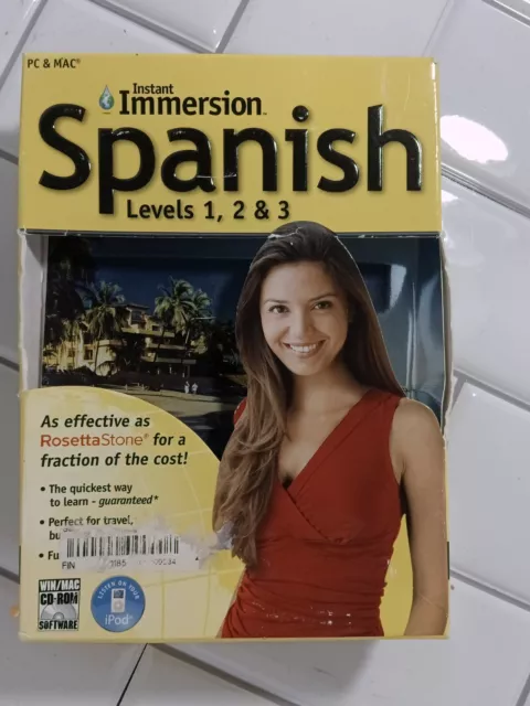 Instant Immersion Spanish Language Program 1-2-3 PC Mac Complete Item CD-ROM🔴