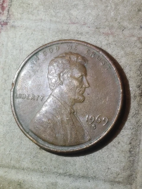1969 S Lincoln penny DDO and DDR