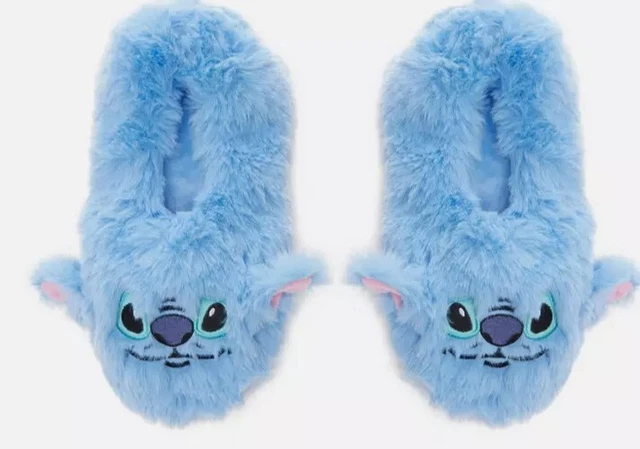 DISNEY LILO & Stitch Fuzzy Blue Slipper Socks UK Shoe Size 6-8 £8.45 ...