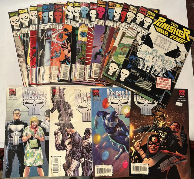 The punisher 1993-2006 comic bundle. 25 total. war zone/ war journal/ VS bullsey