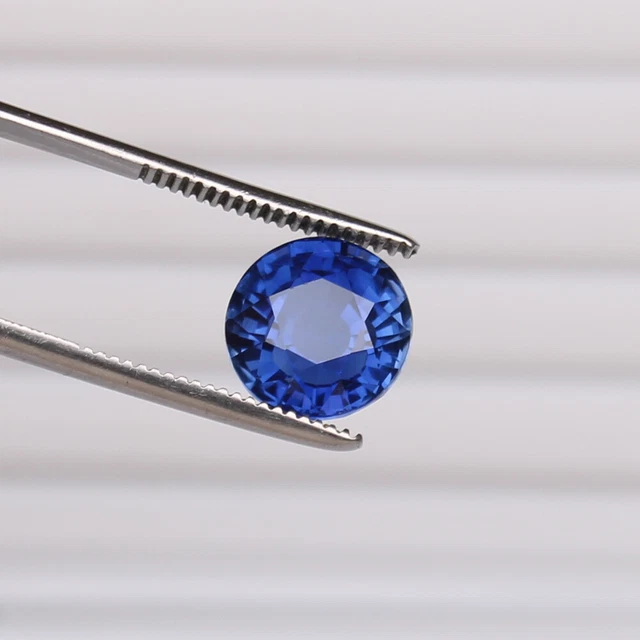 Saphir Naturel Bleu Ceylan Bleuet 8.25 CT Rond Certifié Pierre Précieuse Chauffé