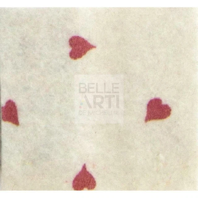 Panno Lenci 1 Mm 30X40 Cm Panna/Rosso Cuori