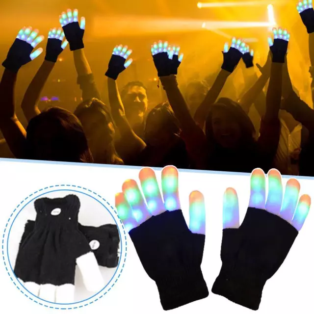 LED Gloves Flash Finger Light Up Rave Party Glow Toy Adult Kid Trick Gift R