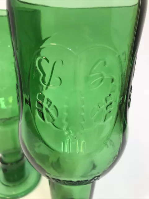 Pair Upcycled Grolsch Beer Bottle Glasses, Green Glass From Recycled Bottle 2