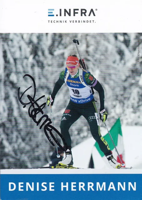 Denise HERRMANN - Deutschland, Gold WM 2023 Biathlon, Original-Autogramm!