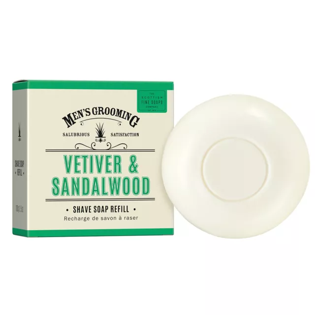 Scottish Fine Soaps Vetiver and Sandalwood Shaving Soap Refill - 100g