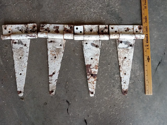 4 Vintage / Antique Barn Door Hinges - Steampunk -