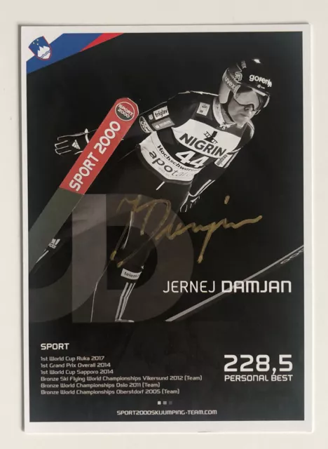 original Autogrammkarte Skispringen Jernej Damjan