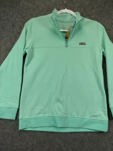 Ocean & Coast Sweater Womens Medium Green 1/4 Zip Top Long Sleeve NWT