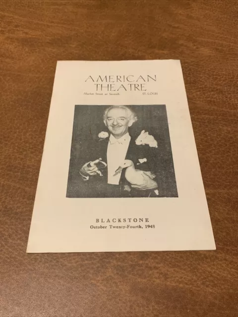 Vintage Rare - American Theatre St. Louis Blackstone Magician Program 1948