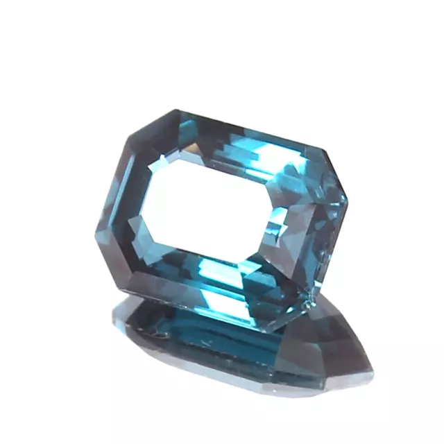 15X11.3mm Natural Indicolite Blue Green Tourmaline Emerald Cut Loose Gemstone